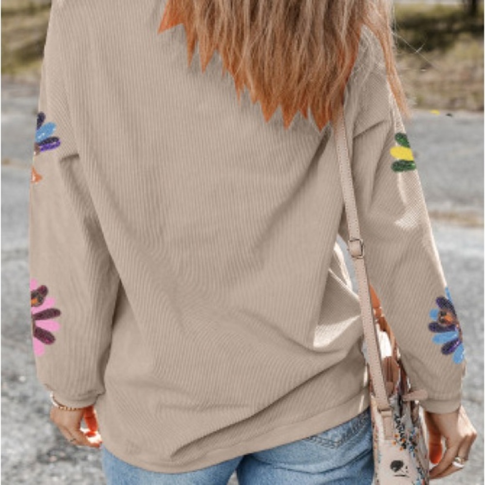 Colorful Turkey Patterned Sweater - Picture 3 of 6
